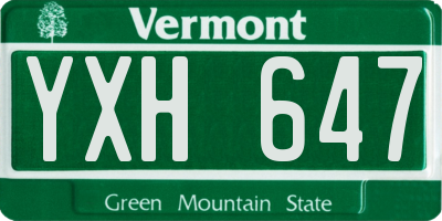 VT license plate YXH647