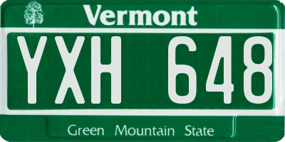 VT license plate YXH648