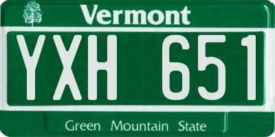 VT license plate YXH651