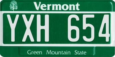 VT license plate YXH654