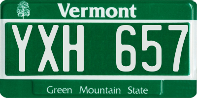 VT license plate YXH657