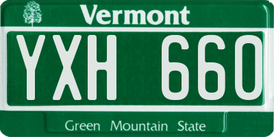 VT license plate YXH660