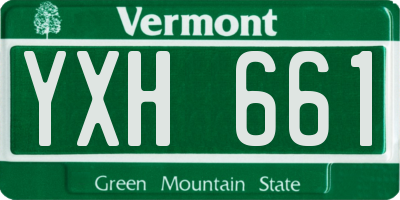 VT license plate YXH661