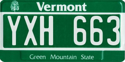 VT license plate YXH663