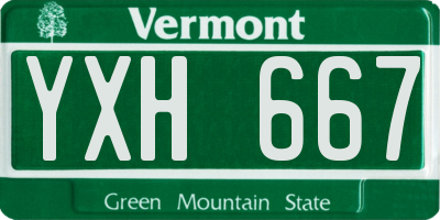 VT license plate YXH667