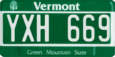 VT license plate YXH669