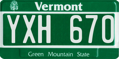 VT license plate YXH670