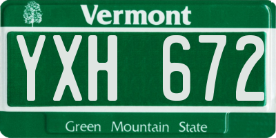 VT license plate YXH672