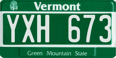 VT license plate YXH673