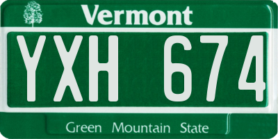 VT license plate YXH674