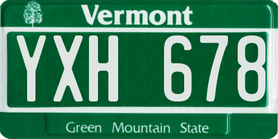 VT license plate YXH678