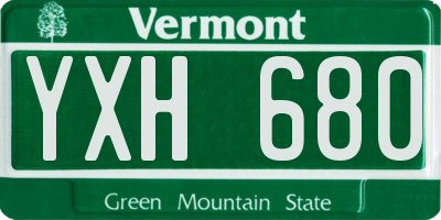 VT license plate YXH680