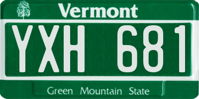 VT license plate YXH681