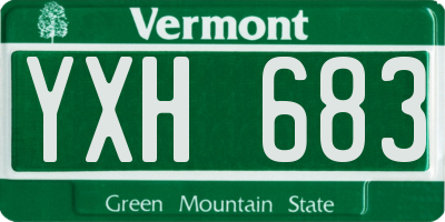 VT license plate YXH683