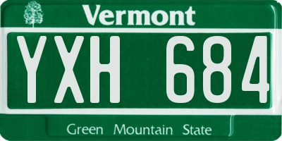 VT license plate YXH684