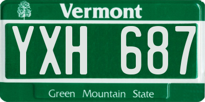 VT license plate YXH687