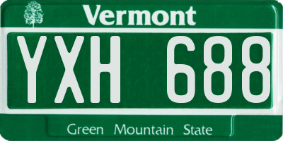 VT license plate YXH688