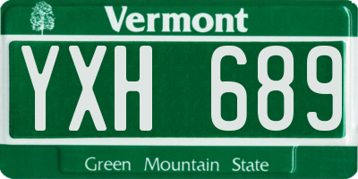 VT license plate YXH689