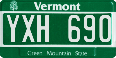 VT license plate YXH690