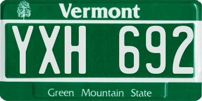 VT license plate YXH692