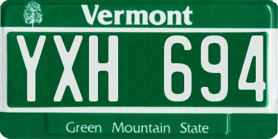VT license plate YXH694