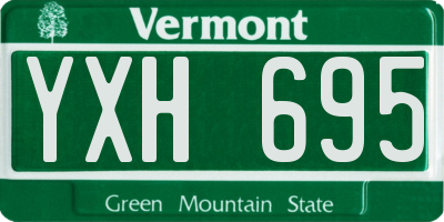 VT license plate YXH695