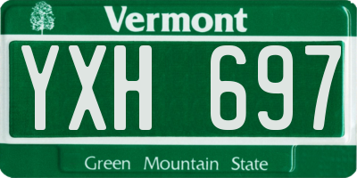 VT license plate YXH697