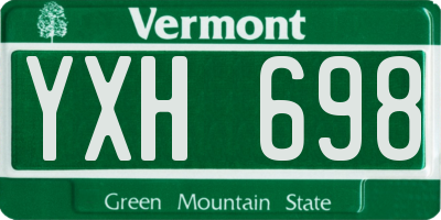VT license plate YXH698