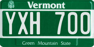 VT license plate YXH700