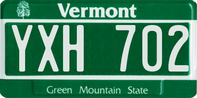 VT license plate YXH702