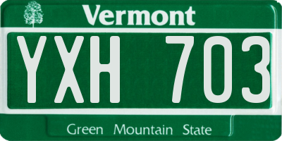 VT license plate YXH703