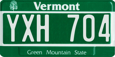 VT license plate YXH704