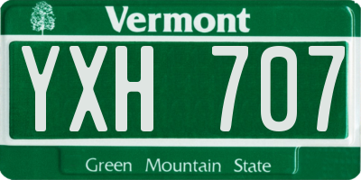 VT license plate YXH707