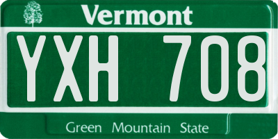 VT license plate YXH708