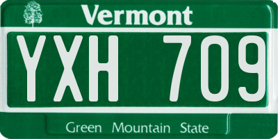 VT license plate YXH709