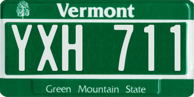VT license plate YXH711