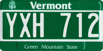 VT license plate YXH712