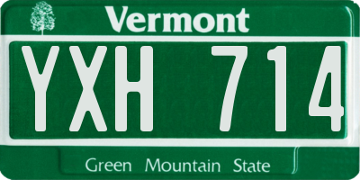 VT license plate YXH714