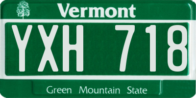 VT license plate YXH718