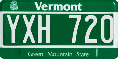 VT license plate YXH720