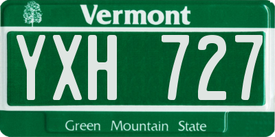 VT license plate YXH727