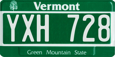 VT license plate YXH728
