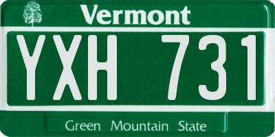 VT license plate YXH731