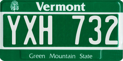 VT license plate YXH732