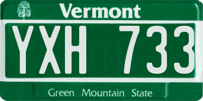 VT license plate YXH733