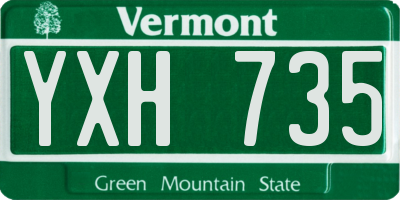 VT license plate YXH735