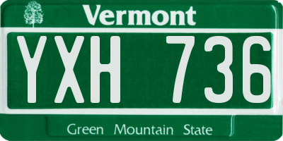 VT license plate YXH736