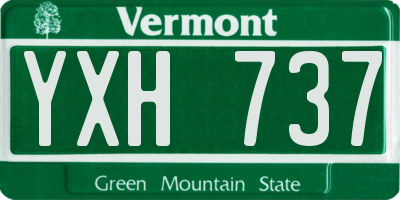 VT license plate YXH737