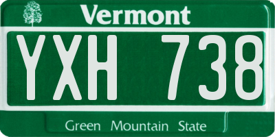 VT license plate YXH738