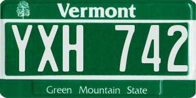 VT license plate YXH742